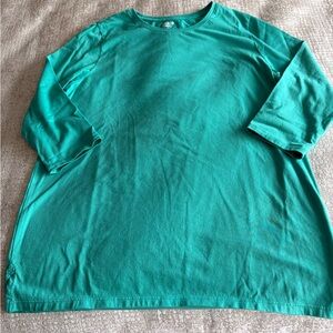 100% cotton tee shirt in a beautiful teal color.